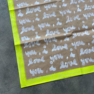 *PANEL LOVE LETTERS YELLOW FLUO FOLDED
